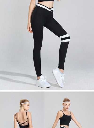 Conjunto Deportivo Mujer: Sostén Yoga Reforzado con Pantalón Rayado - Image 14