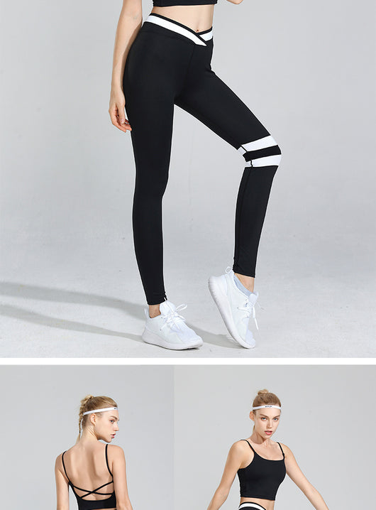 Conjunto Deportivo Mujer: Sostén Yoga Reforzado con Pantalón Rayado - Image 14