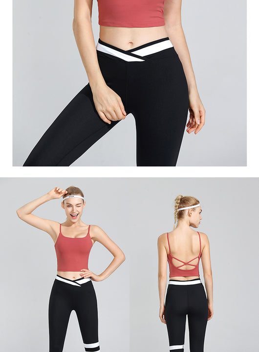 Conjunto Deportivo Mujer: Sostén Yoga Reforzado con Pantalón Rayado - Image 16