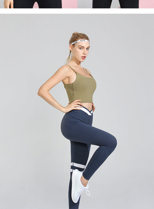 Conjunto Deportivo Mujer: Sostén Yoga Reforzado con Pantalón Rayado - Image 19