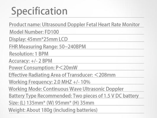 Monitor Doppler Fetal Portátil con Pantalla LCD 2M - Certificado FDA - Image 9