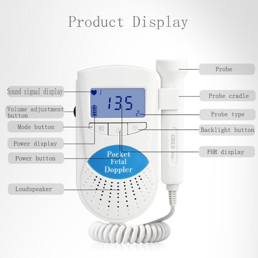 Monitor Doppler Fetal Portátil con Pantalla LCD 2M - Certificado FDA - Image 14