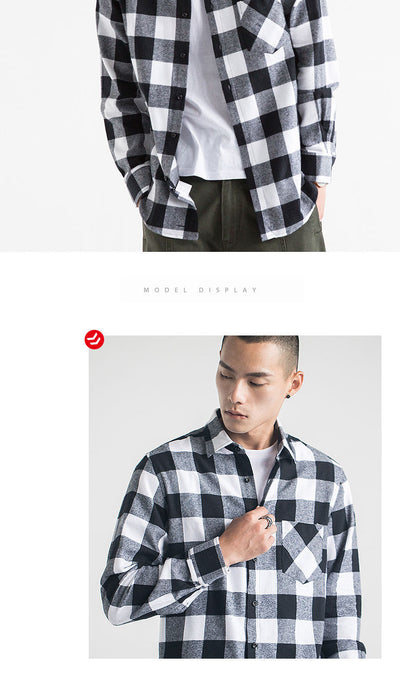 Camisa de Cuadros Casual Versátil para Hombre - Image 11
