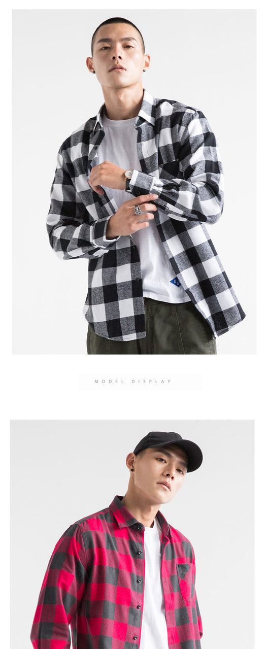 Camisa de Cuadros Casual Versátil para Hombre - Image 12
