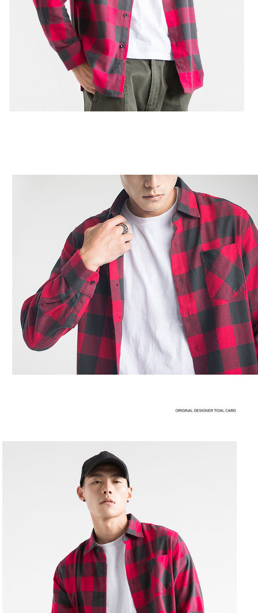 Camisa de Cuadros Casual Versátil para Hombre - Image 13