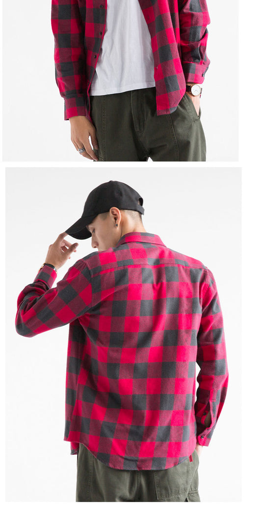 Camisa de Cuadros Casual Versátil para Hombre - Image 14