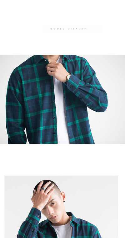 Camisa de Cuadros Casual Versátil para Hombre - Image 15