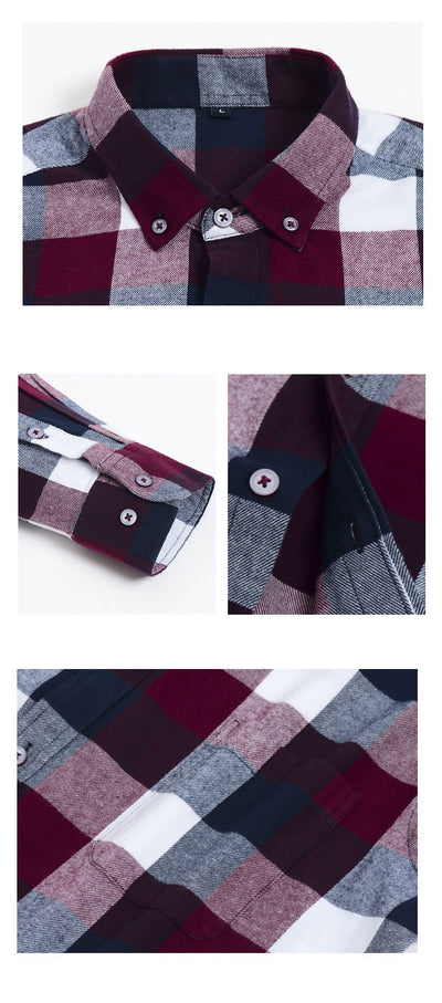 Camisa de Cuadros Casual Versátil para Hombre - Image 16