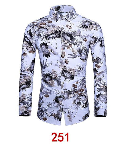 Camisa Hawaiana Estampada de Manga Larga para Hombre - Image 15