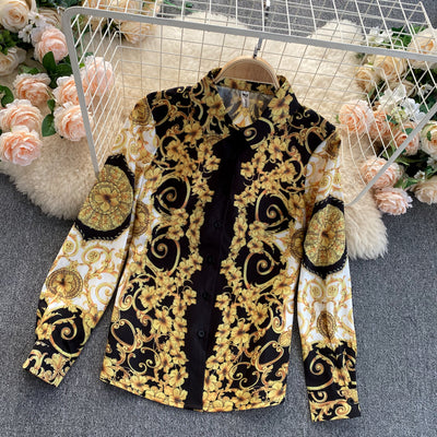 Camisa Bohemia Suelta con Solapa y Manga Larga - Image 10