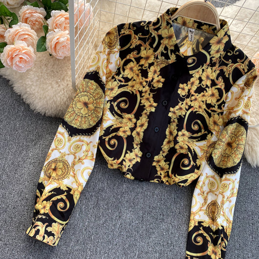 Camisa Bohemia Suelta con Solapa y Manga Larga - Image 15