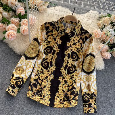 Camisa Bohemia Suelta con Solapa y Manga Larga - Image 18
