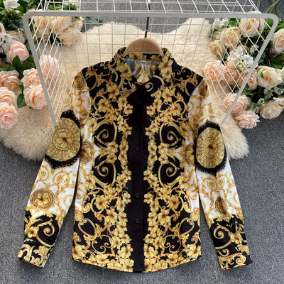 Camisa Bohemia Suelta con Solapa y Manga Larga - Image 19