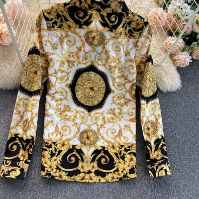 Camisa Bohemia Suelta con Solapa y Manga Larga - Image 27