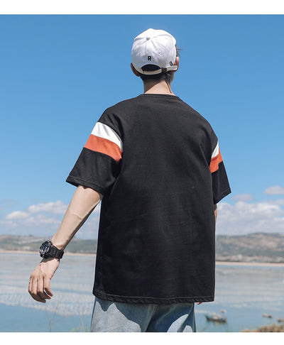 Playera Casual de Algodón para Hombre con Cuello Redondo y Estampado Contrastante - Image 16