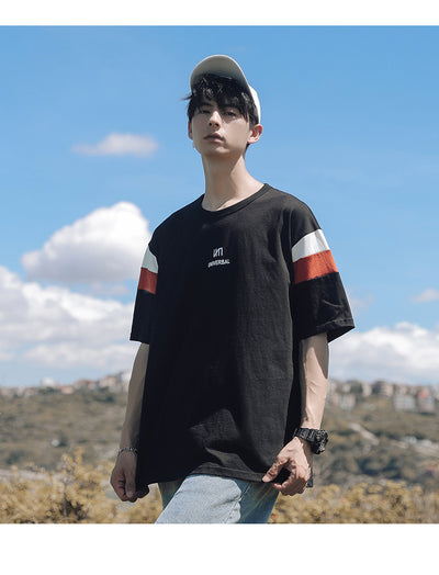 Playera Casual de Algodón para Hombre con Cuello Redondo y Estampado Contrastante - Image 17