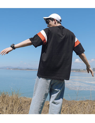 Playera Casual de Algodón para Hombre con Cuello Redondo y Estampado Contrastante - Image 18