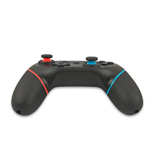 Black wireless Bluetooth game controller with blue and red accents, dual analog sticks, D-pad, and face buttons. - Image 12