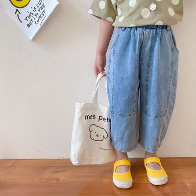 Pantalones Vaqueros Retro Niña Cintura Alta Pierna Ancha Corte Relajado - Image 13
