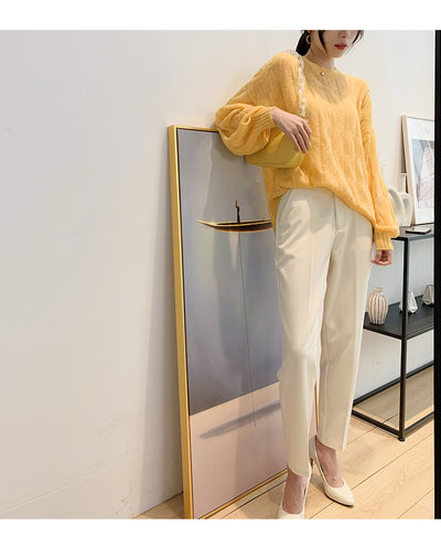 Suéter Tejido Fino Oversized Cuello Redondo Calado - Image 14