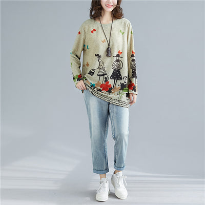 Blusa Casual Estampada Talla Grande para Mujer - Cuello Redondo - Image 6