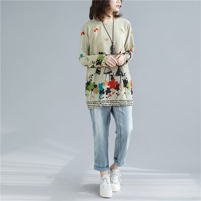Blusa Casual Estampada Talla Grande para Mujer - Cuello Redondo - Image 8