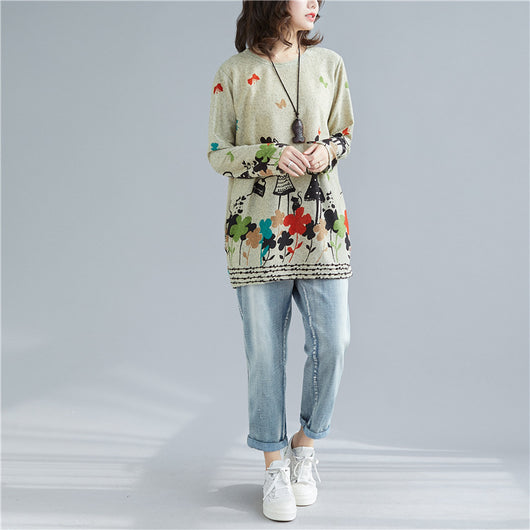 Blusa Casual Estampada Talla Grande para Mujer - Cuello Redondo - Image 8