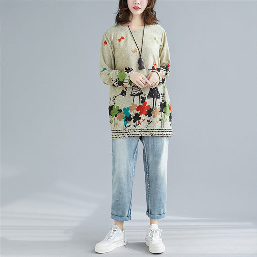 Blusa Casual Estampada Talla Grande para Mujer - Cuello Redondo - Image 10