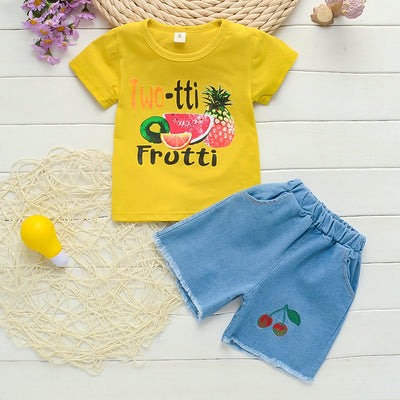 Conjunto Infantil de Dos Piezas con Estampado de Frutas - Camiseta de Manga Corta - Image 10