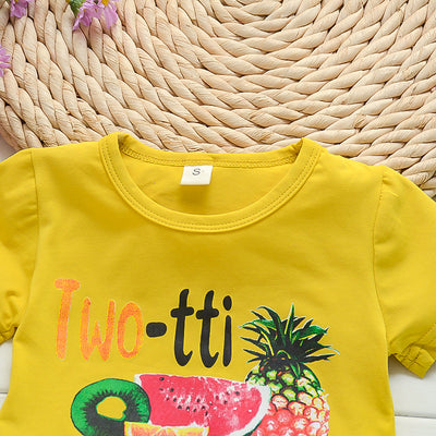 Conjunto Infantil de Dos Piezas con Estampado de Frutas - Camiseta de Manga Corta - Image 13
