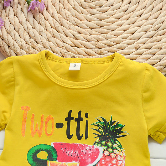 Conjunto Infantil de Dos Piezas con Estampado de Frutas - Camiseta de Manga Corta - Image 13