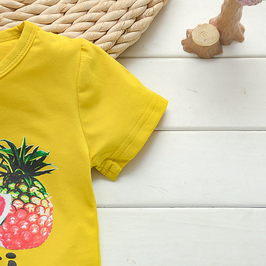 Conjunto Infantil de Dos Piezas con Estampado de Frutas - Camiseta de Manga Corta - Image 14