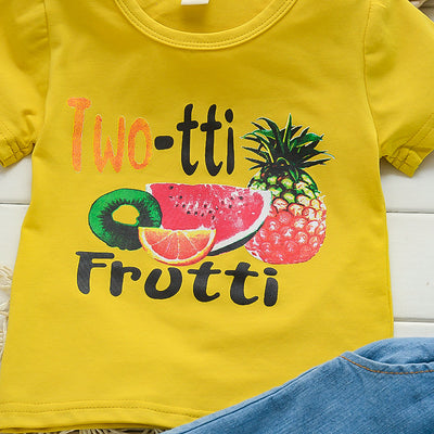 Conjunto Infantil de Dos Piezas con Estampado de Frutas - Camiseta de Manga Corta - Image 15