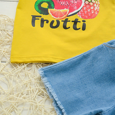 Conjunto Infantil de Dos Piezas con Estampado de Frutas - Camiseta de Manga Corta - Image 16