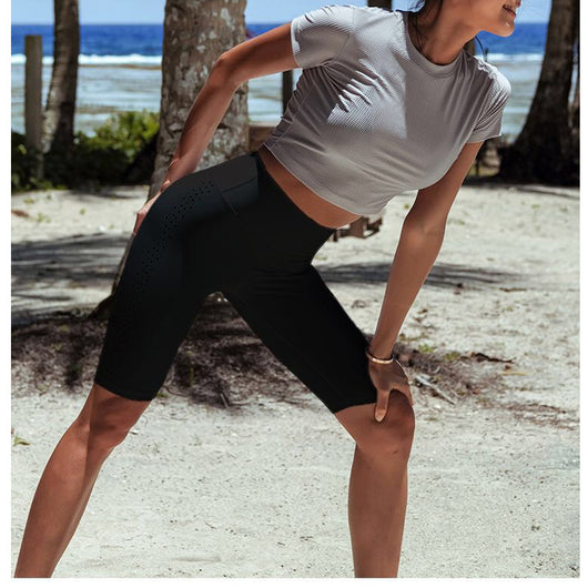 Shorts de Yoga Transpirables Ajustados con Diseño Hueco - Image 5