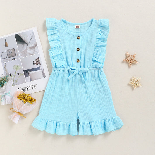Enterizo Infantil Sin Mangas de Color Sólido - Image 32