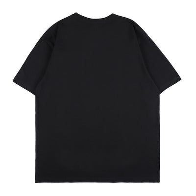Playera Hip-hop Suelta con Estampado de Caracteres Cuello Redondo Manga Corta - Image 7