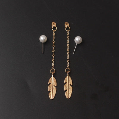 Aretes Largos de Perla con Hoja y Borla - Diseño Personalidad - Image 10
