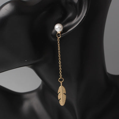Aretes Largos de Perla con Hoja y Borla - Diseño Personalidad - Image 13