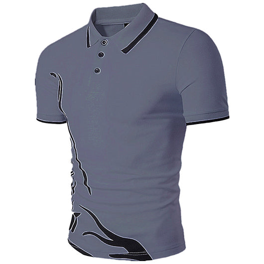 Playera Casual para Hombre con Estampado y Cuello Solapa - Image 8