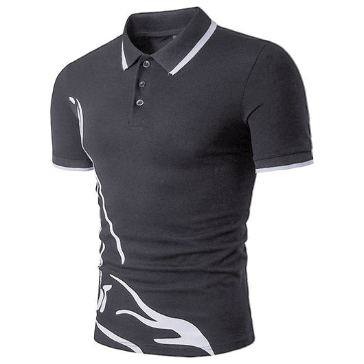 Playera Casual para Hombre con Estampado y Cuello Solapa - Image 9