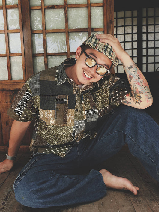 Camisa Japonesa de Algodón Verde Café - Diseño Floral Anacardo Unisex - Image 7