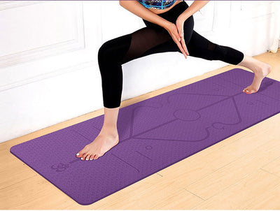 Tapete de Yoga Antideslizante con Líneas de Alineación para Principiantes - Image 25