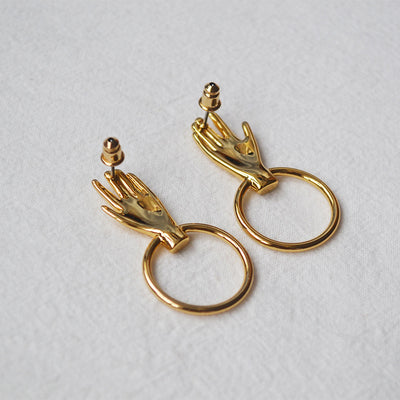 Aretes de Palma Dorados - Plata 925 con Baño de Oro 18K - Image 7