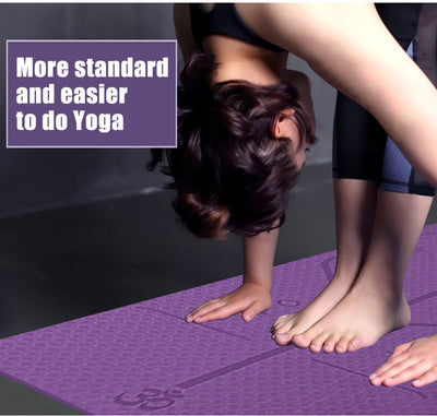 Tapete de Yoga Antideslizante con Líneas de Alineación para Principiantes - Image 26