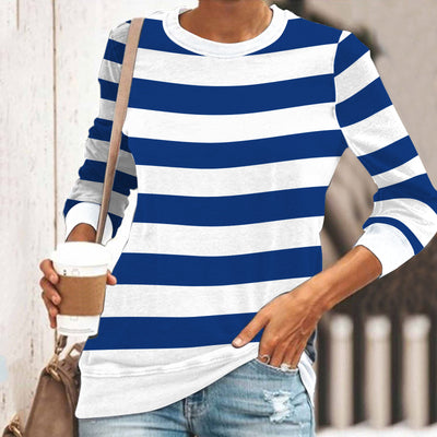 Camiseta Manga Larga Casual con Rayas - Cuello Redondo Impresión 3D - Image 13