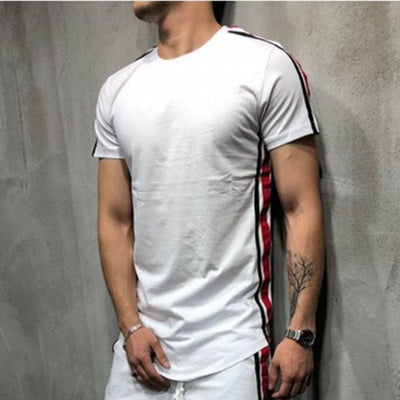 Playera Rayas Paneles Cuello Redondo Manga Corta - Image 13