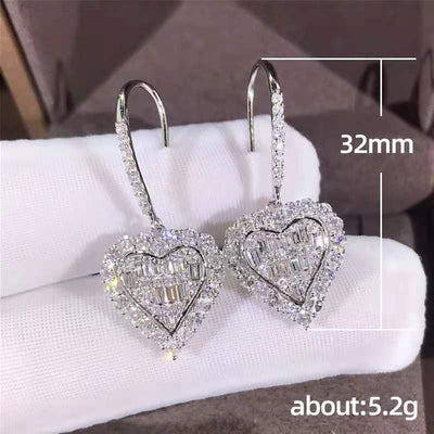 Aretes de Circonia Cúbica con Forma de Calor para Bodas y Compromisos - Image 10
