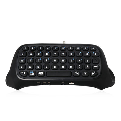 Black Bluetooth gamepad keyboard attachment for PS4 controllers, featuring a full QWERTY layout for easy text input. - Image 7