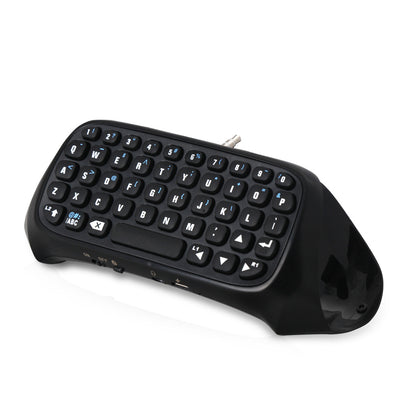 Black Bluetooth gamepad keyboard attachment for PS4 controllers, featuring a full QWERTY layout for easy text input. - Image 8
